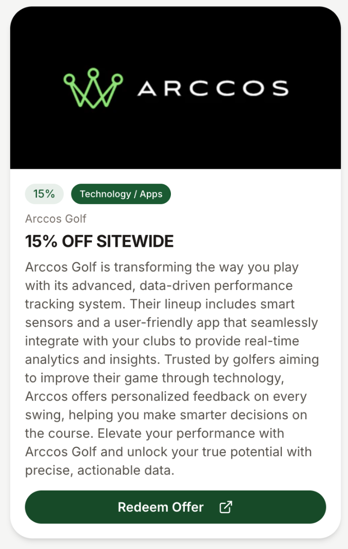 Arccos Golf — 15% off