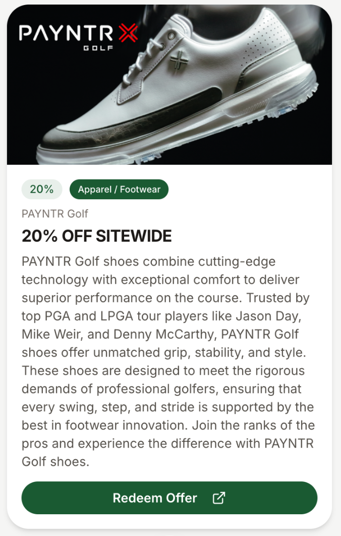 PAYNTR Golf — 20% off