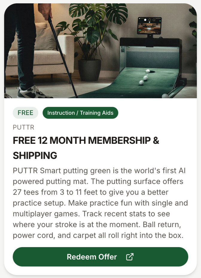 PUTTR — Free 12 month membership