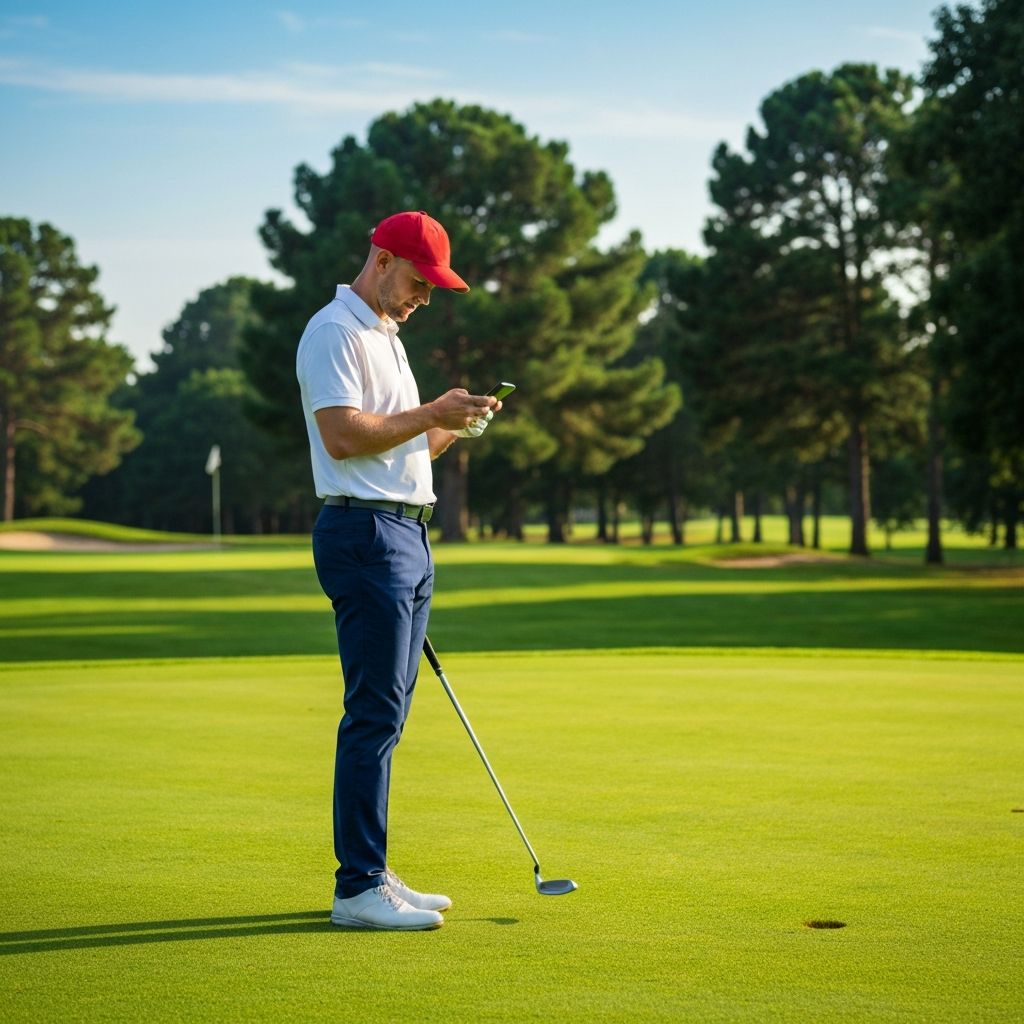 Golfer using the Golf Connect Clubhouse app